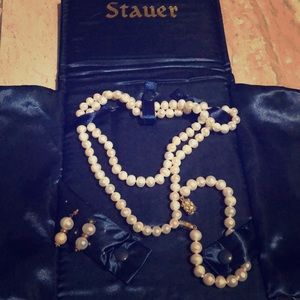 Stauer pearl necklace 3 piece set